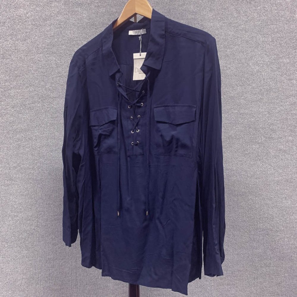 NWT Dalia Navy Blue Rayon Blouse Plus Size 3X